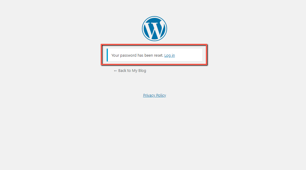 WordPress Admin Password Successfully Reset