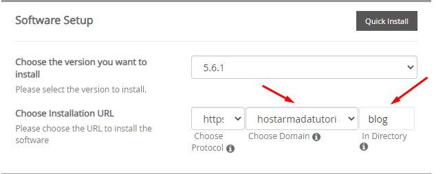 wordpress subdirectory install