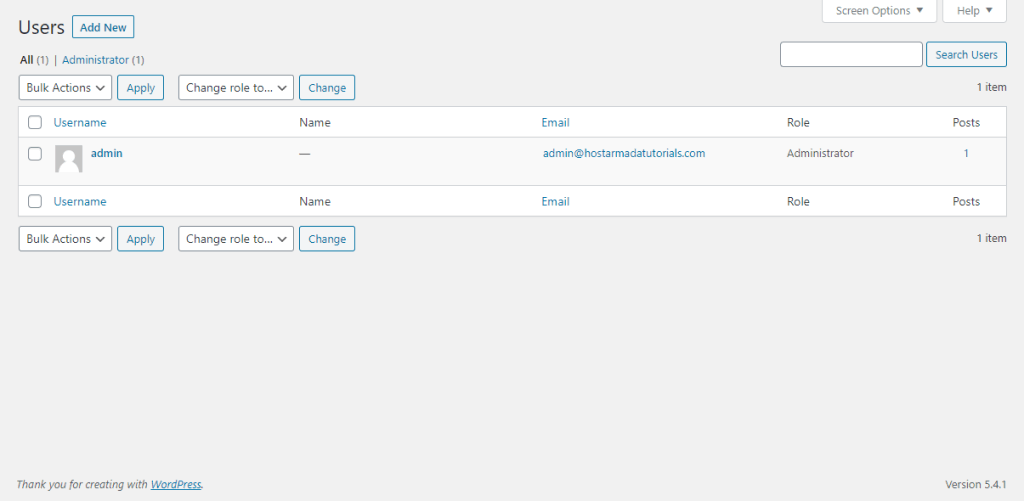 WordPress Users List